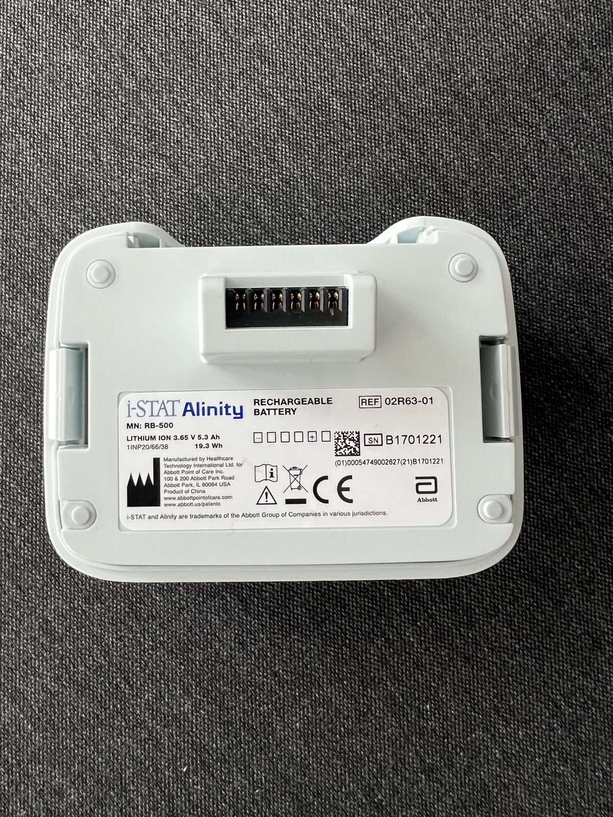 i-STAT Alinity rechargeable battery, model RB-500